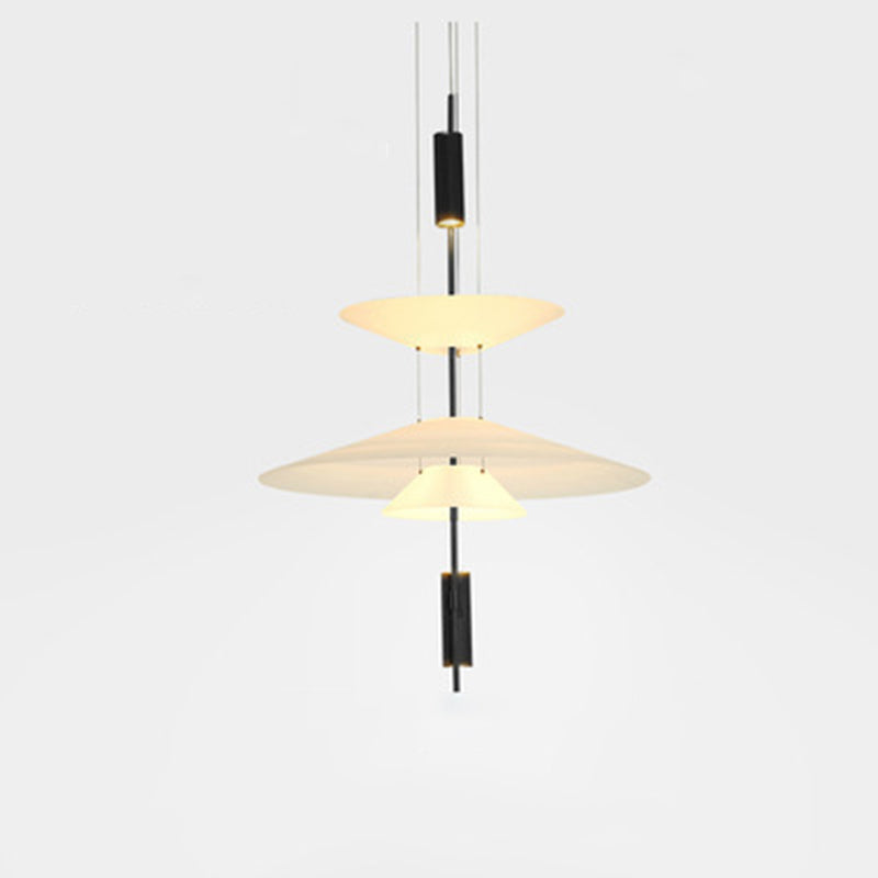 Postmodern Layered Hanging Lamp Fixture Metallic Dining Room Suspension Pendant Light