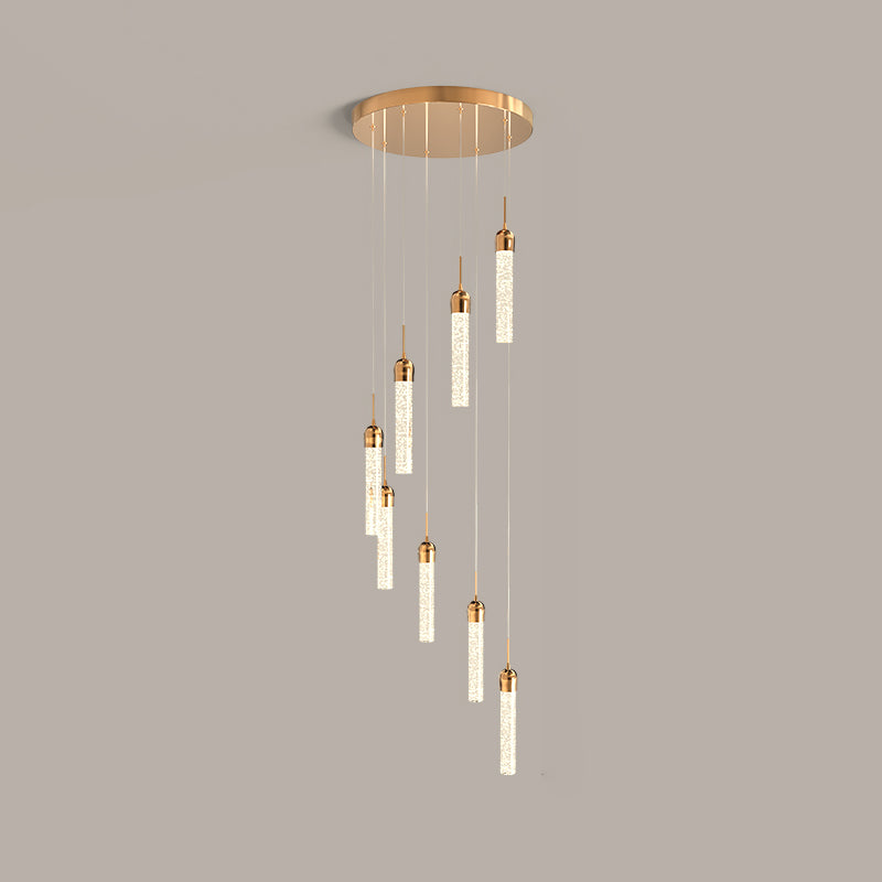 Column Hanging Light Fixtures Post-Modern Crystal Ceiling Pendant for Living Room