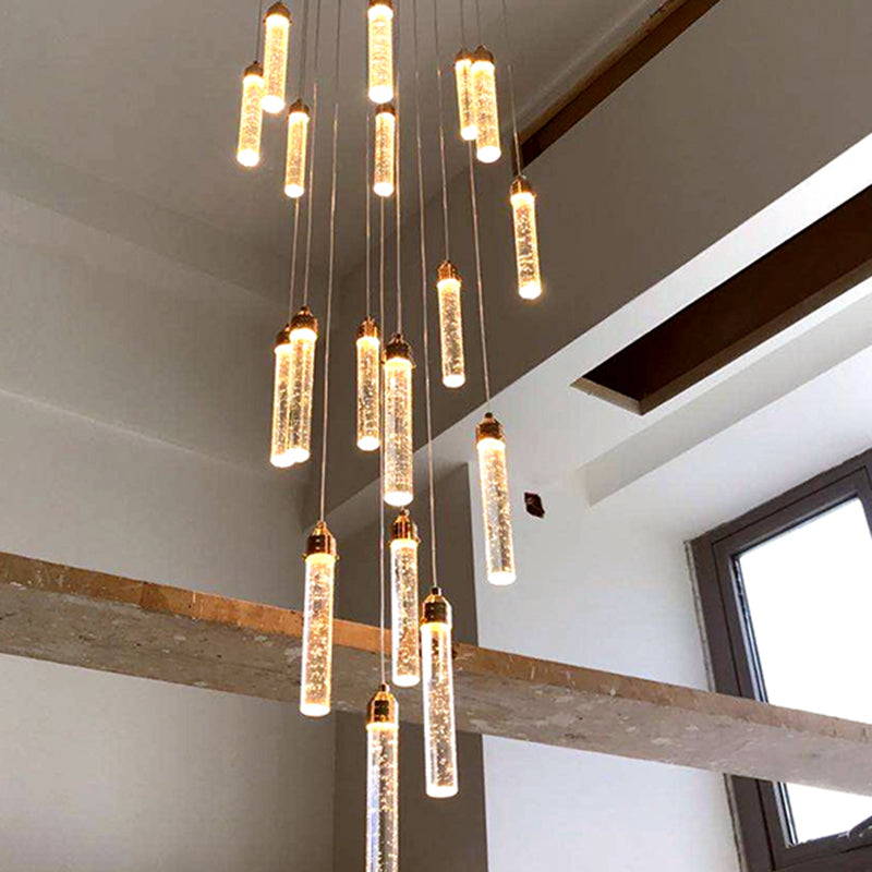 Column Hanging Light Fixtures Post-Modern Crystal Ceiling Pendant for Living Room