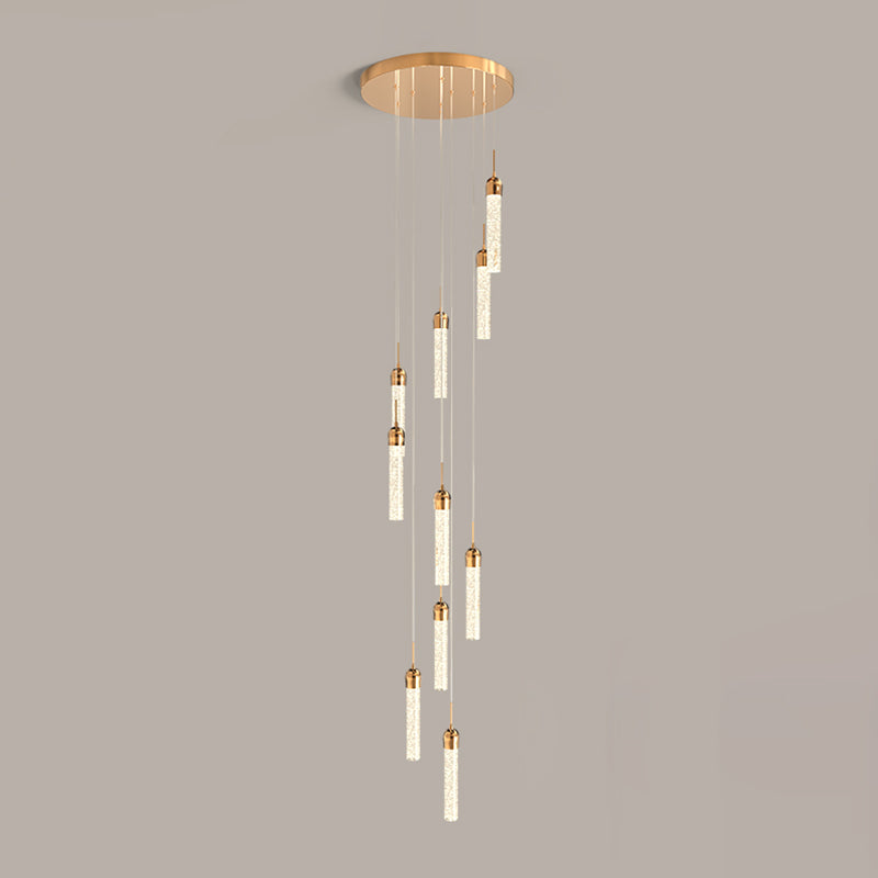 Column Hanging Light Fixtures Post-Modern Crystal Ceiling Pendant for Living Room