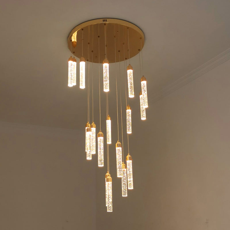 Column Hanging Light Fixtures Post-Modern Crystal Ceiling Pendant for Living Room