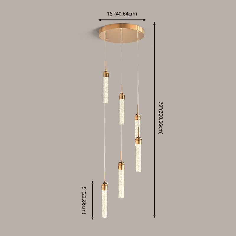 Column Hanging Light Fixtures Post-Modern Crystal Ceiling Pendant for Living Room