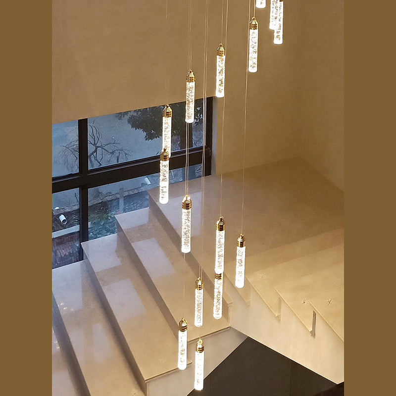 Column Hanging Light Fixtures Post-Modern Crystal Ceiling Pendant for Living Room
