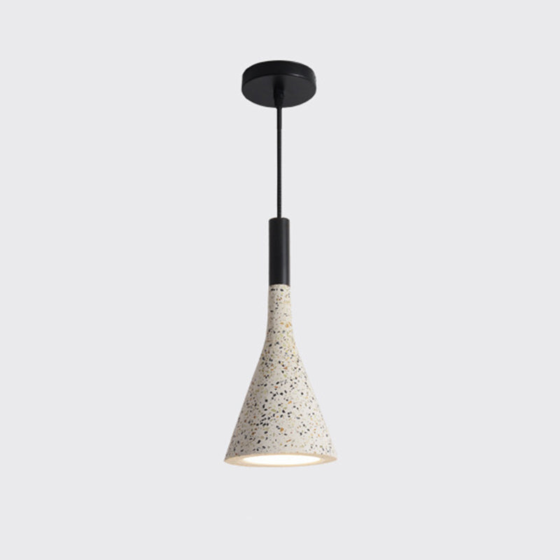 Terrazzo Small Pendant Light Fixture Nordic 1 Head White Suspension Lamp for Living Room