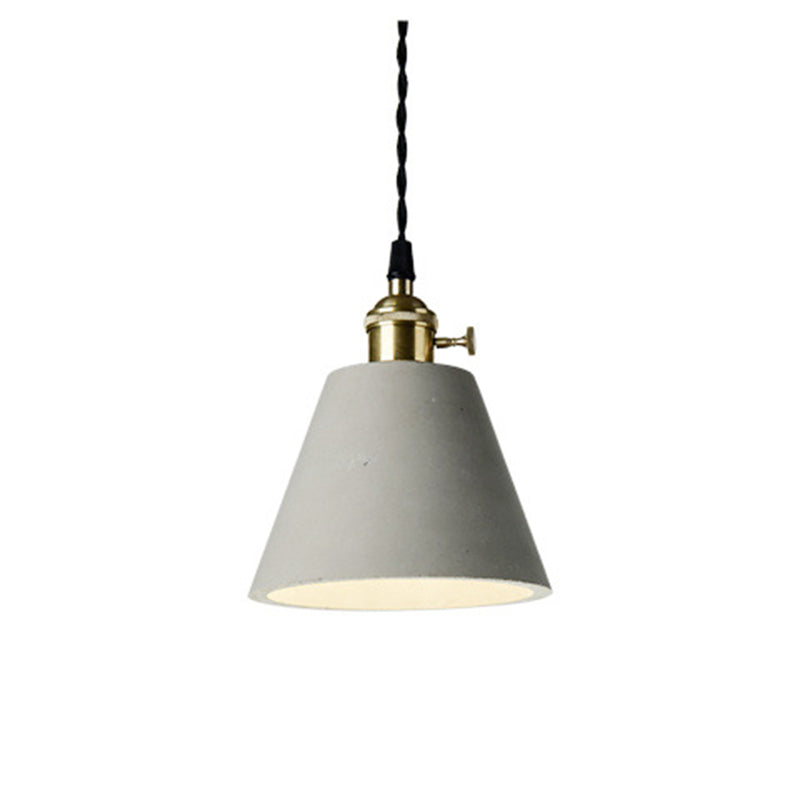 Contemporary Style Creative Cement Hanging Light Geometric Modeling 1-Light Pendant Lamp for Bedroom