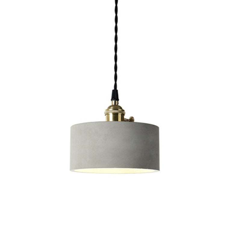 Estilo contemporáneo Cemento creativo Luz de luz geométrica Lámpara colgante de 1 luce para dormitorio