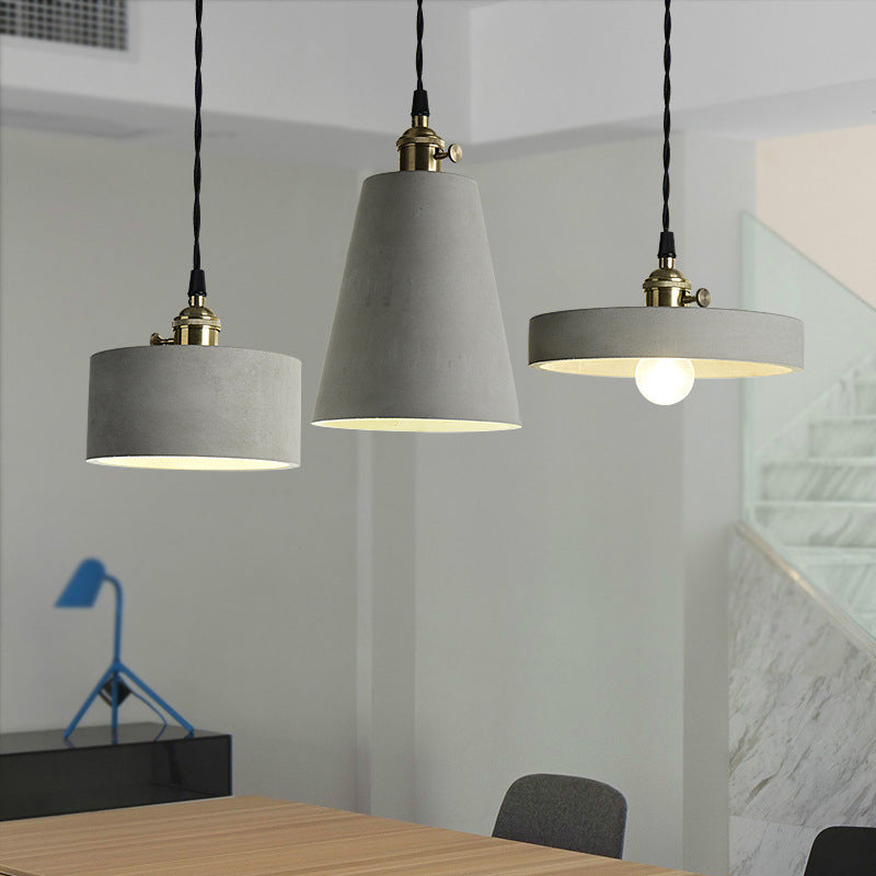 Contemporary Style Creative Cement Hanging Light Geometric Modeling 1-Light Pendant Lamp for Bedroom