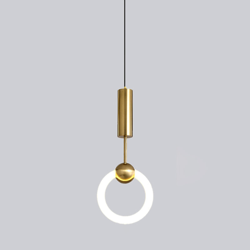 Suspension de suspension anneau lumière moderne de style moderne LED PLAN PLENDANT BLANC