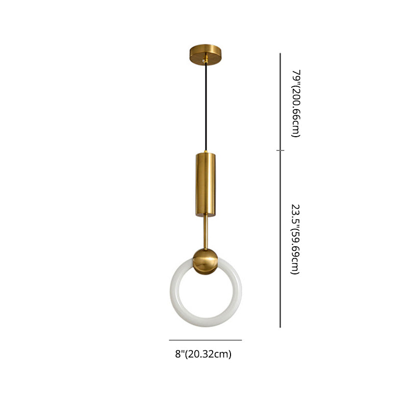 Suspension de suspension anneau lumière moderne de style moderne LED PLAN PLENDANT BLANC