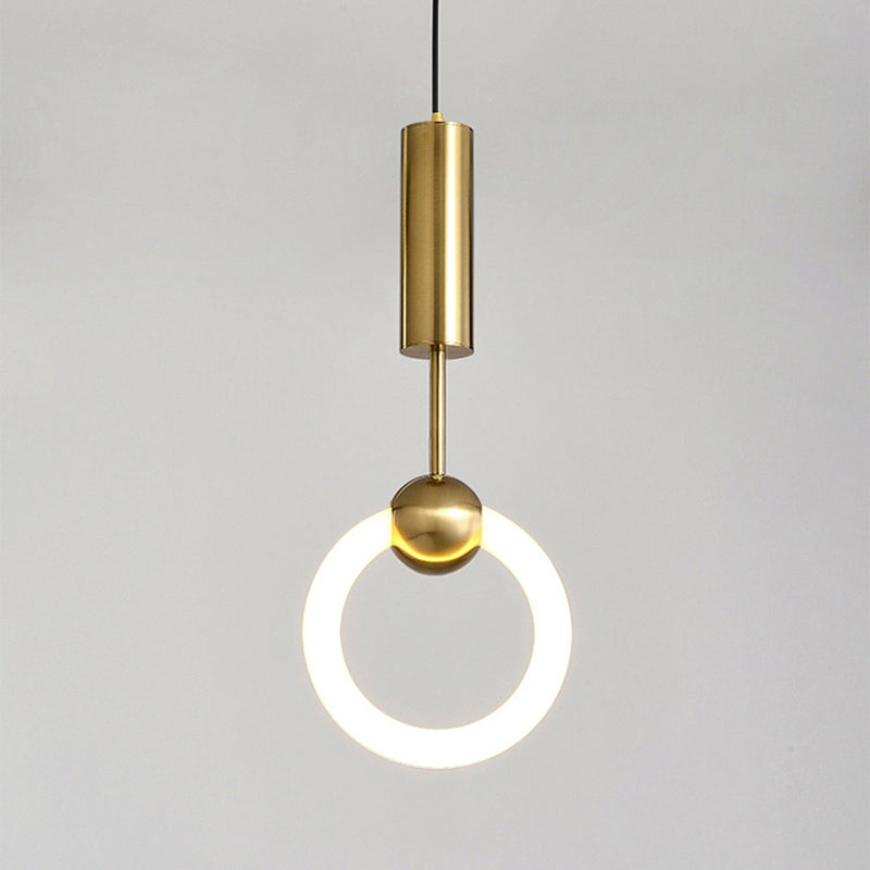 Suspension de suspension anneau lumière moderne de style moderne LED PLAN PLENDANT BLANC
