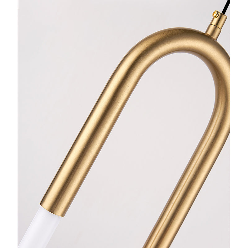 Geometric Suspension Pendant Light Minimalist Metal LED Bedroom Pendant Light Kit in Gold