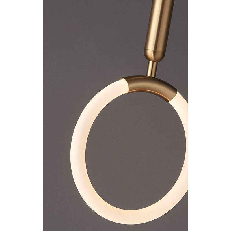 Geometric Suspension Pendant Light Minimalist Metal LED Bedroom Pendant Light Kit in Gold