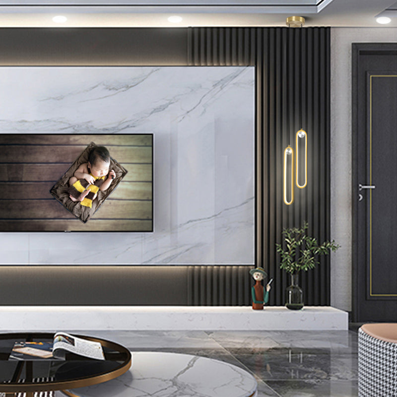 Aluminium LED Chandelier in Modern Luxury Style Wrought Iron Linear Pendant Light with Silicone Shade