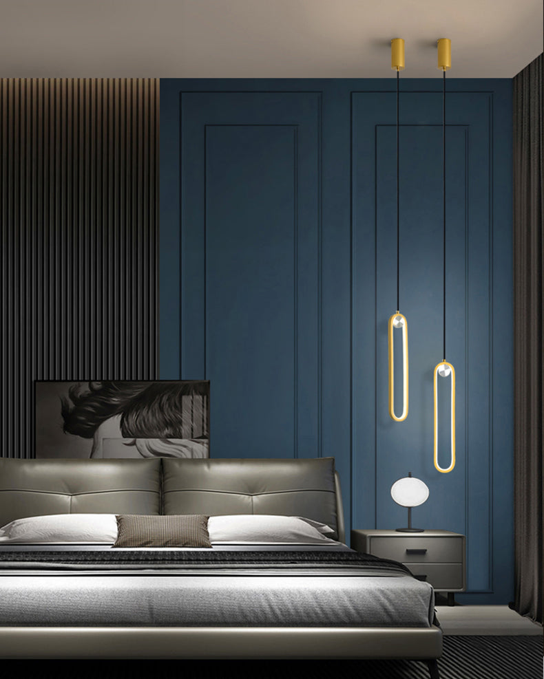 Aluminium LED Chandelier in Modern Luxury Style Wrought Iron Linear Pendant Light with Silicone Shade