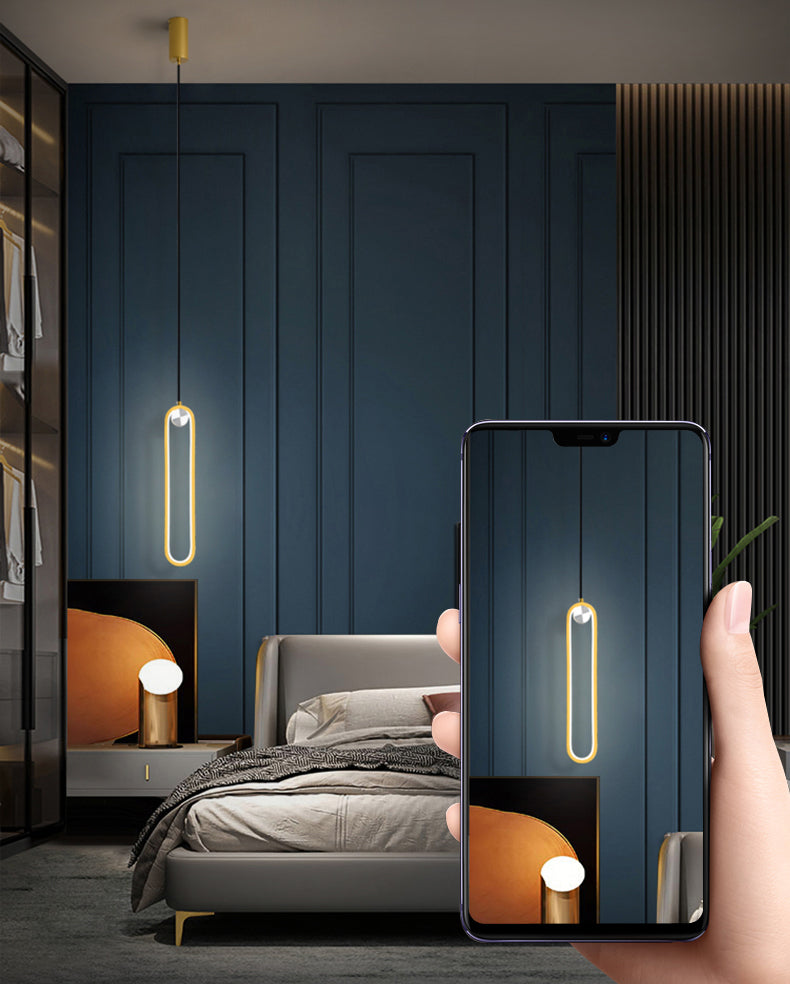 Aluminium LED Chandelier in Modern Luxury Style Wrought Iron Linear Pendant Light with Silicone Shade