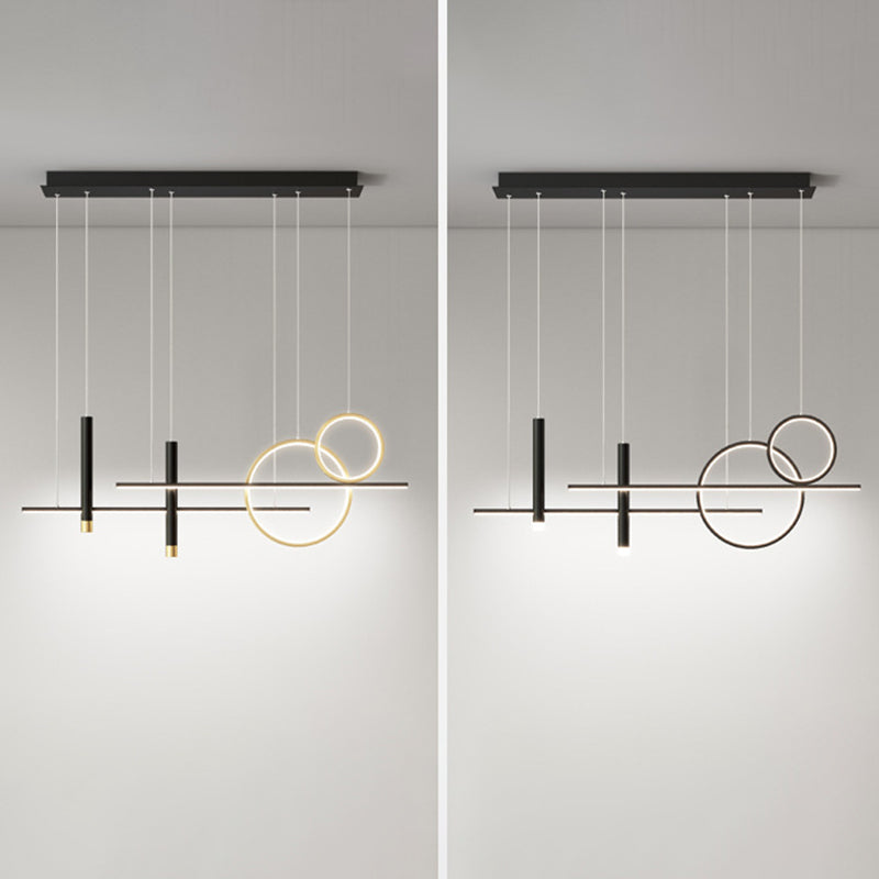 Luce isola a led in ferro battuto in moderna luce a sospensione in gel di silice di lusso per sala da pranzo