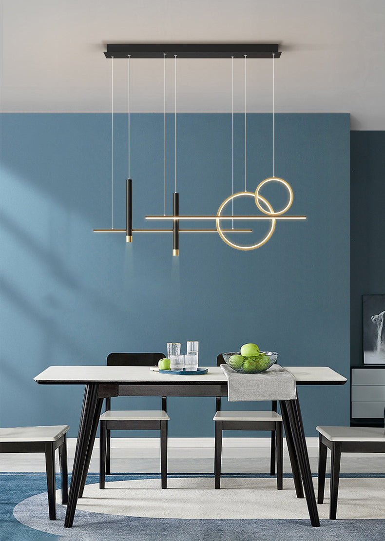 Luce isola a led in ferro battuto in moderna luce a sospensione in gel di silice di lusso per sala da pranzo