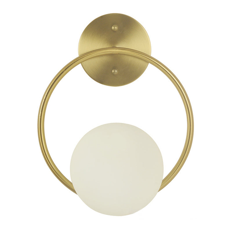 13,7 "H Metal Simplicity Aning Wall Light Nordic Style Nordic Glass Orbomamera da 1 Light Sconce Lampce Lampada