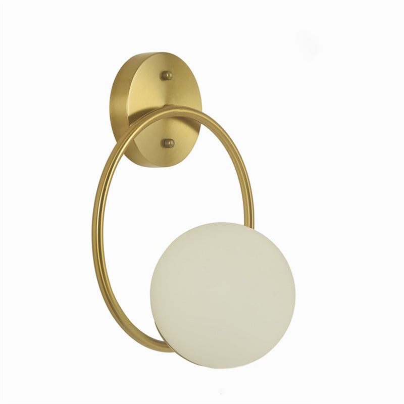 13.7 "H METAL Simplicidad Luz de pared estilo nórdico Vidromina Blanca Tombra Lámpara de aplachadoras de 1 luces