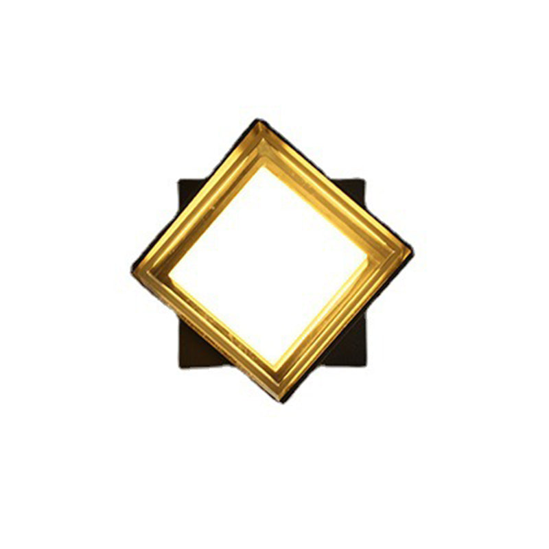 Lámpara de pared LED rotativa cuadrada con sombra acrílica transparente al aire libre de iluminación impermeable al aire libre