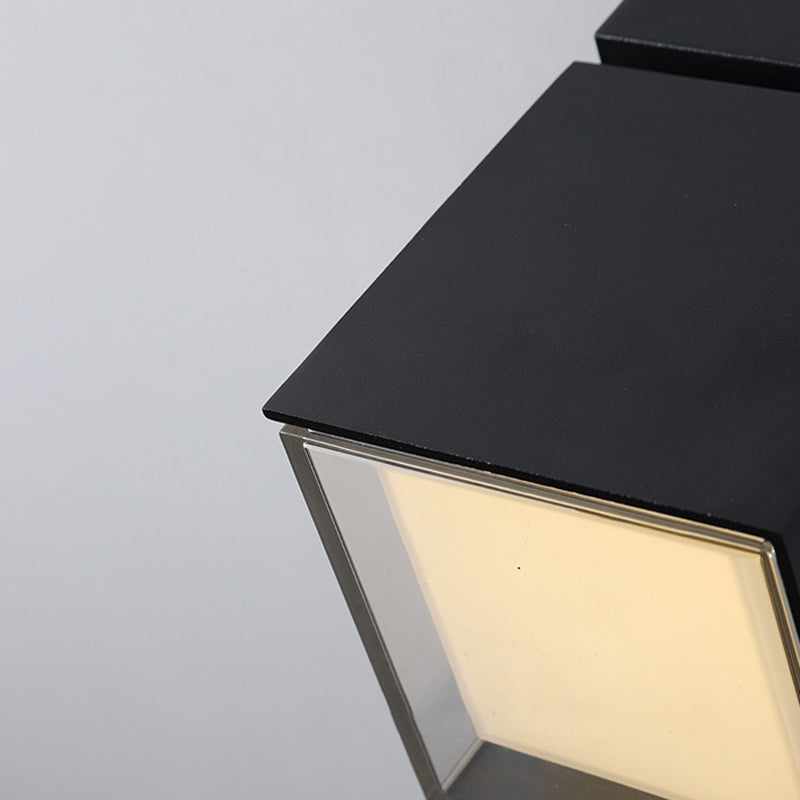 Lámpara de pared LED rotativa cuadrada con sombra acrílica transparente al aire libre de iluminación impermeable al aire libre