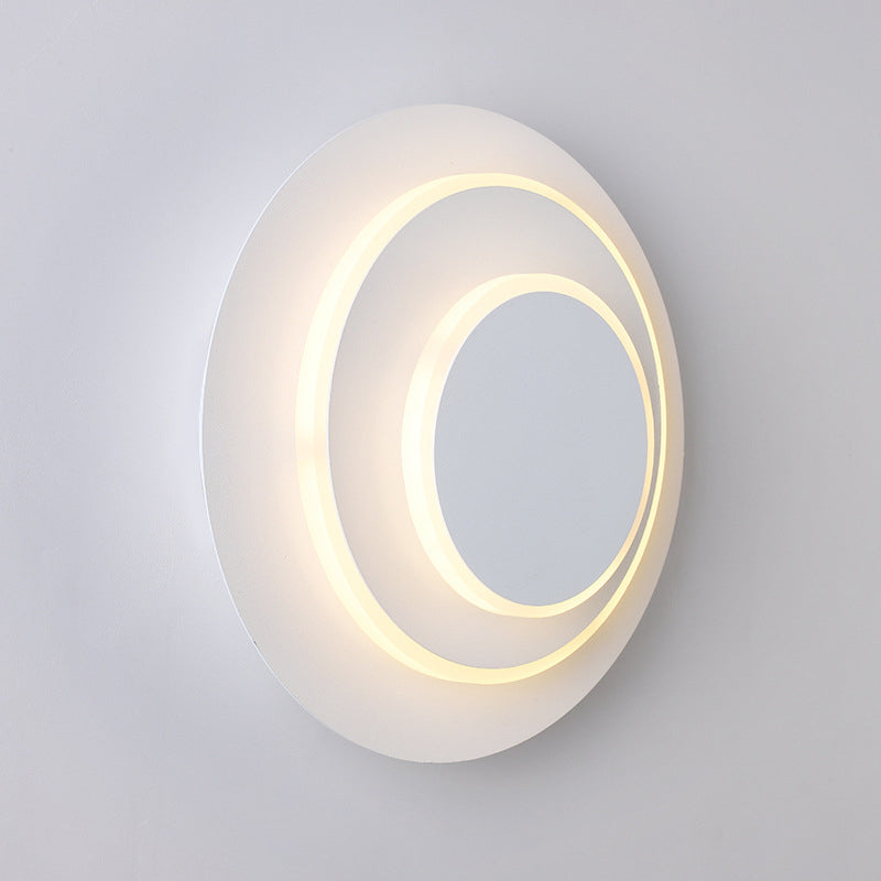 Lámpara de pared LED de estilo nórdico redondo de 3 capas 350 ° Luz de aplicador creativo de diseño creativo rotativo en blanco