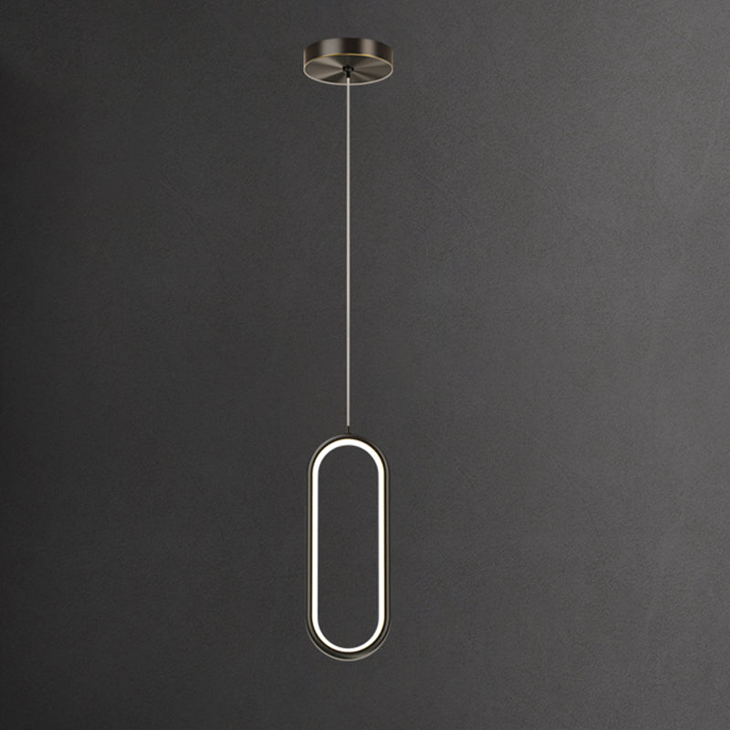 Oval Metal Ceiling Pendant Light Modern Style LED Suspension Pendant for Dinning Room