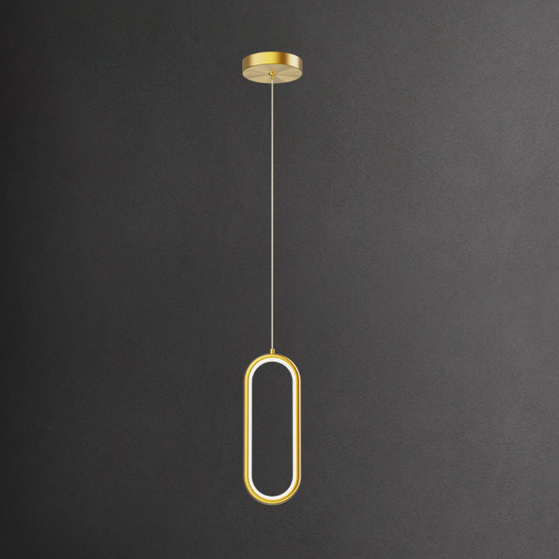 Oval Metal Ceiling Pendant Light Modern Style LED Suspension Pendant for Dinning Room