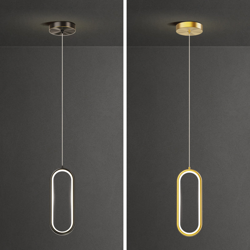 Aiuto in metallo ovale Pendente leggero in stile moderno a sospensione a led sospensione per sala da pranzo