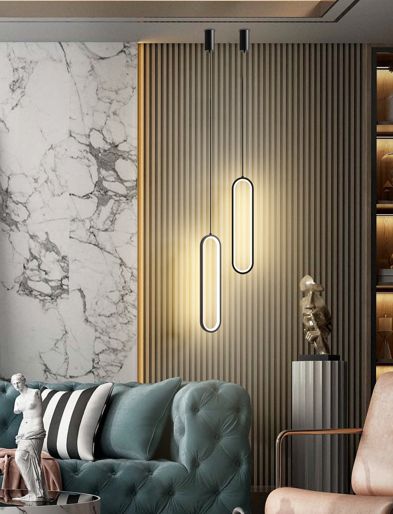 Aluminium -LED -LED Linear anheizt Licht im modernen präzisen Stil Kieselgel Kronleuchter für Wohnzimmer