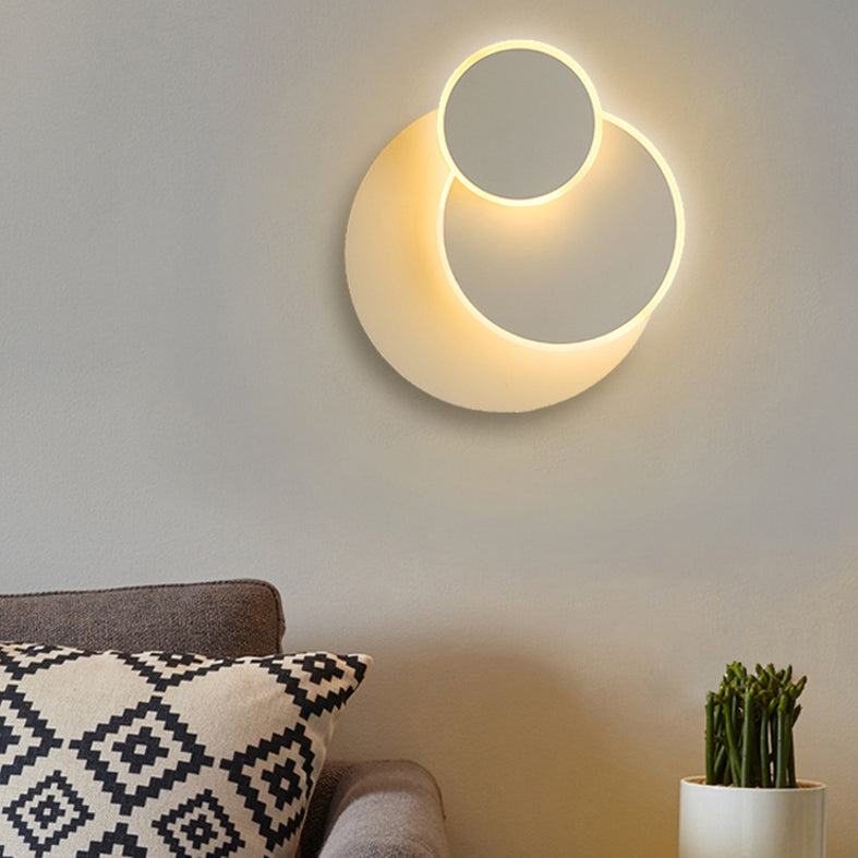 Lámpara de pared LED de estilo nórdico redondo de 3 capas 350 ° Luz de aplicador creativo de diseño creativo rotativo en blanco