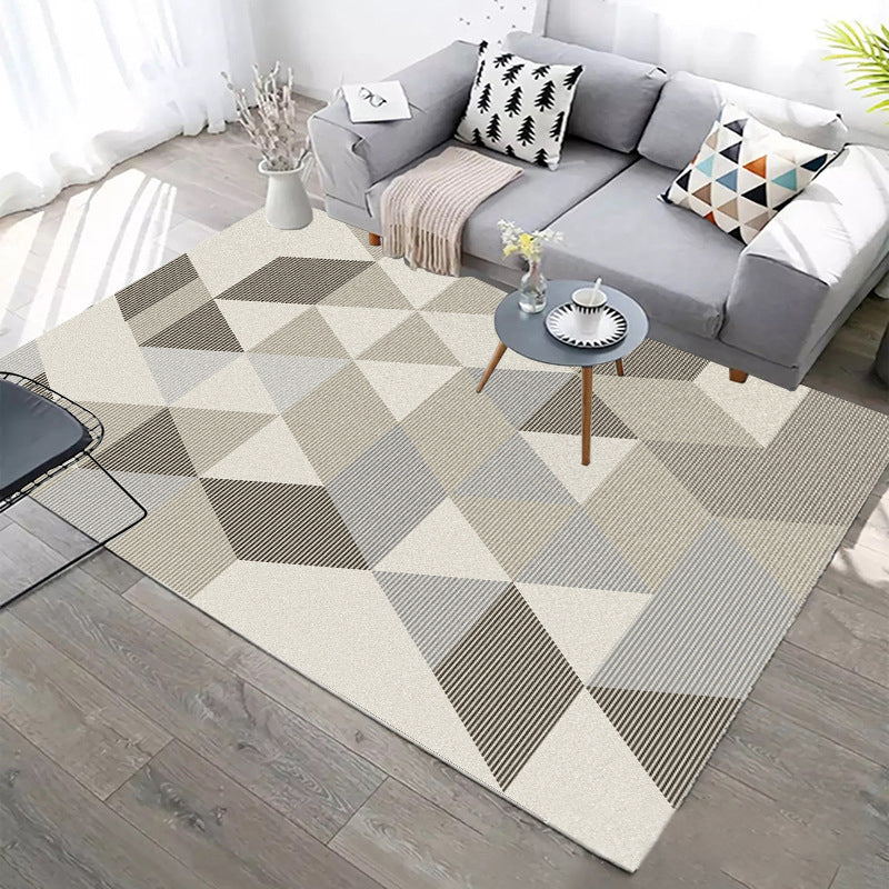 Nordic Rug Geometric Area Carpet Polyester Washable Rug for Living Room, Office
