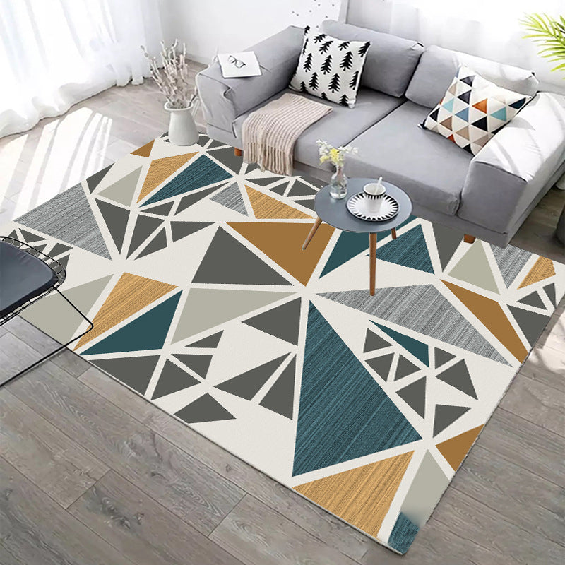 Nordic Rug Geometric Area Carpet Polyester Washable Rug for Living Room, Office