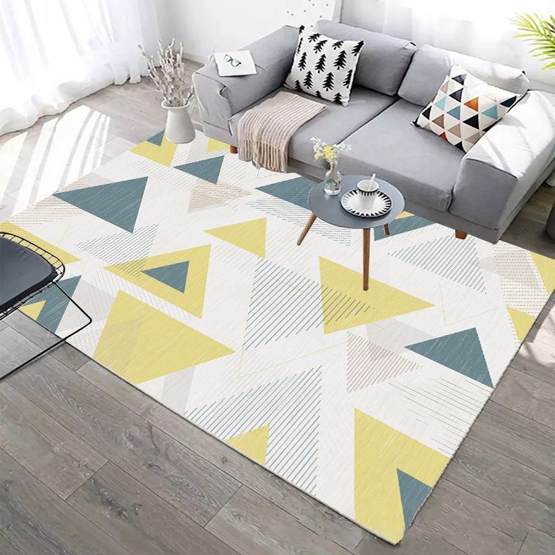 Nordic Rug Geometric Area Carpet Polyester Washable Rug for Living Room, Office