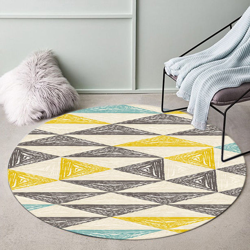 Nordic Geometric Indoor Rug Simple Polyester Carpet Washable Rug for Bedroom Decoration