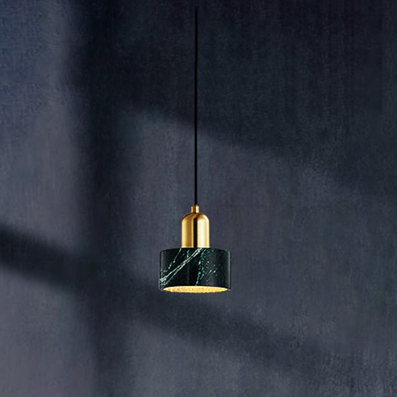 Cylinder Stone Hanging Pendant Light Minimalist-Style Hanging Lamp Kit for Bedroom