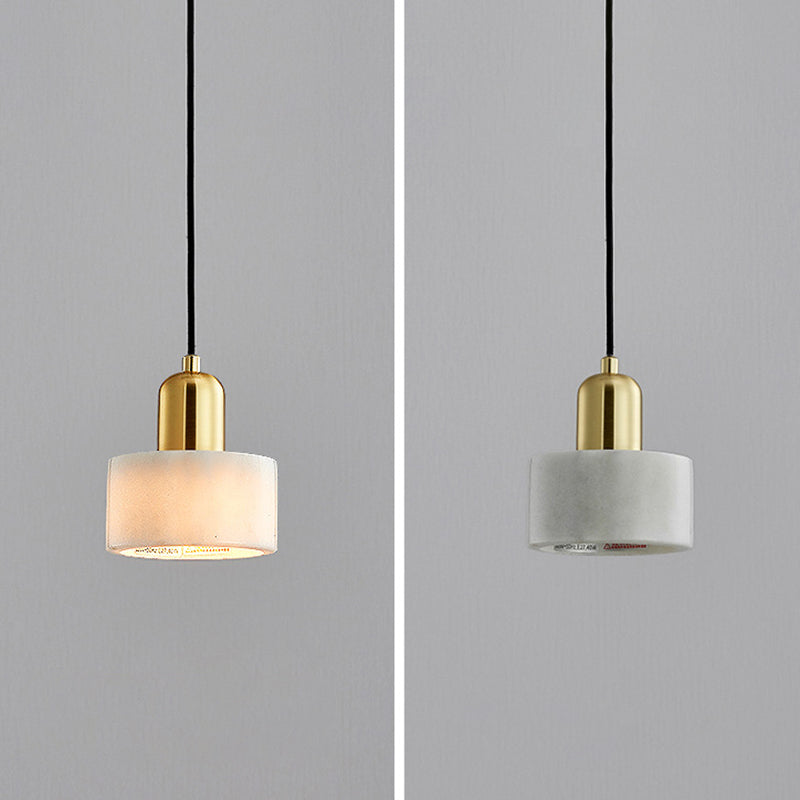 Cylinder Stone Hanging Pendant Light Minimalist-Style Hanging Lamp Kit for Bedroom