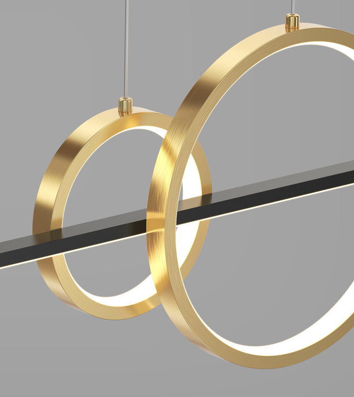 Wrought Iron LED Island Light in Modern Luxury Style Acrylic Linear Pendant Light for Dining Room