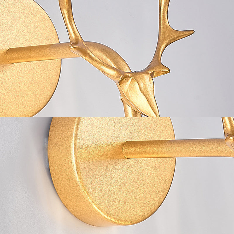 Nordic Simplicity Style Antlers Sconce Light LED Light String Glass Globe Wall Mount Light for Bedroom Dining Room