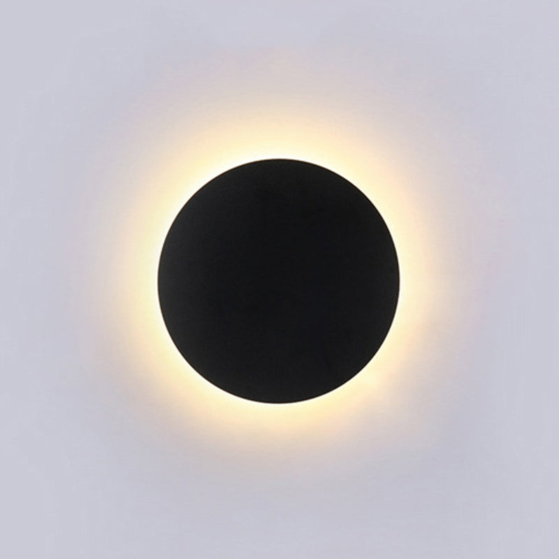 Round Simplicity Metal LED Wall Lamp Contemporary Style Staircase Corridor Sconce Lighting Fixture