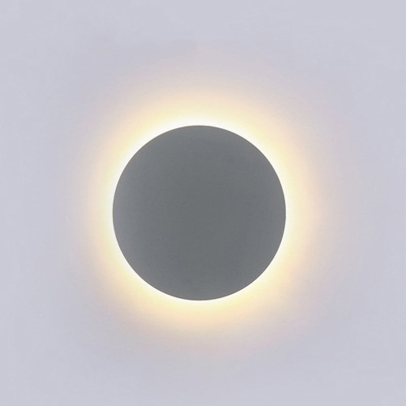 Round Simplicity Metal LED Wall Lamp Contemporary Style Staircase Corridor Sconce Lighting Fixture