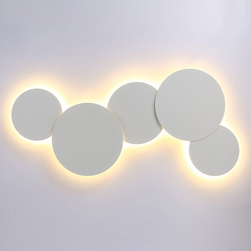 Round Simplicity Metal LED Wall Lamp Contemporary Style Staircase Corridor Sconce Lighting Fixture