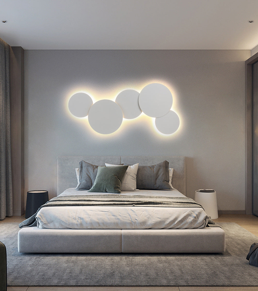 Round Simplicity Metal LED Wall Lamp Contemporary Style Staircase Corridor Sconce Lighting Fixture