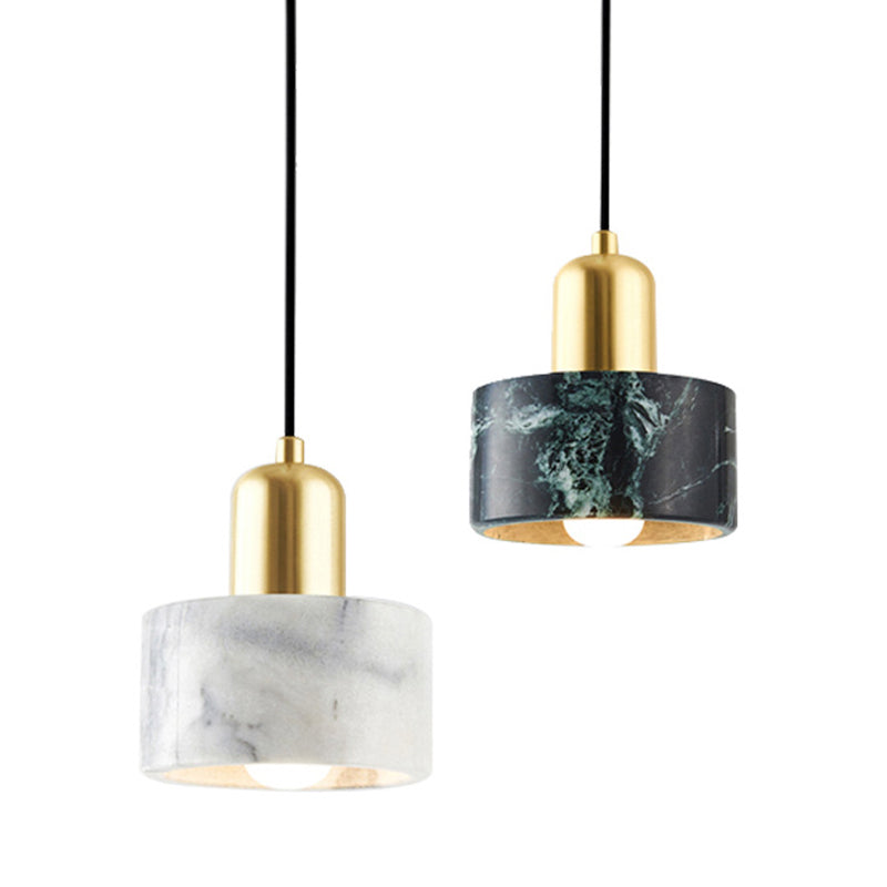 Cylindrical Pendant Ceiling Light Simplicity-Style Stone Living Room Hanging Ceiling Light