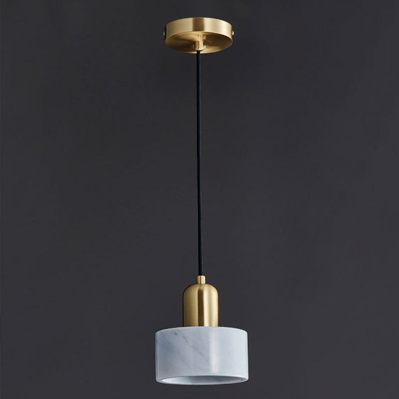 Cylindrical Pendant Ceiling Light Simplicity-Style Stone Living Room Hanging Ceiling Light
