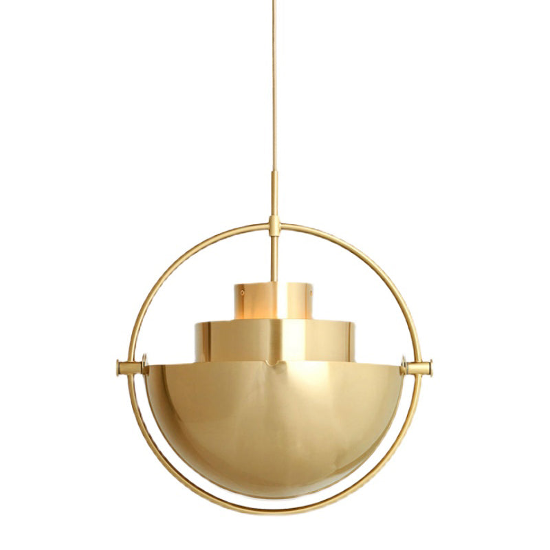 Contemporary Shaded Hanging Light Fixture Metal Living Room Ceiling Pendant Light