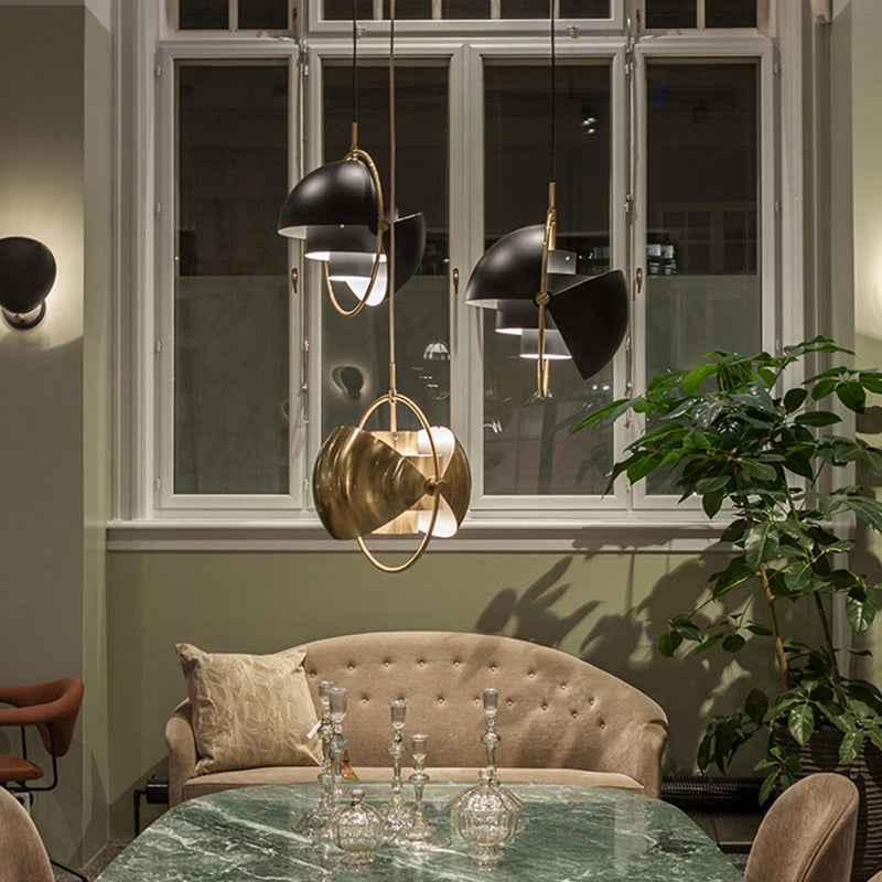 Contemporary Shaded Hanging Light Fixture Metal Living Room Ceiling Pendant Light