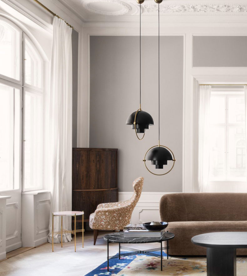 Contemporary Shaded Hanging Light Fixture Metal Living Room Ceiling Pendant Light