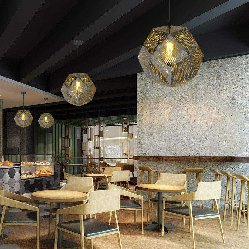 Modern Style Geometrical Hanging Light Kit Metal Restaurant Ceiling Pendant Light
