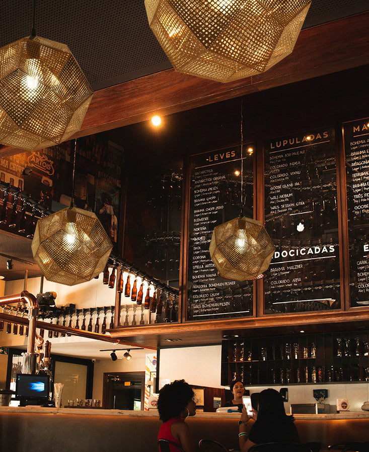 Modern Style Geometrical Hanging Light Kit Metal Restaurant Ceiling Pendant Light